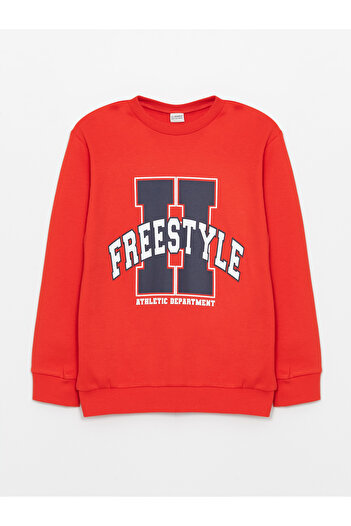 LC Waikiki Boy - Crew Neck and Printed Long Sleeve T-Shirt