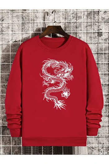 x-compass life Unisex SWIT Zero Collar Sweater - Dragon Print