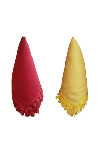 Evsay Newborn Baby Face Cover, Yellow And Red Writing Yemeni
