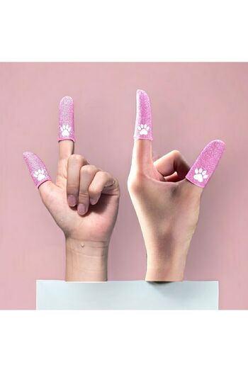 HANDJOY E-Sports Pink Finger Gloves - Pubg Gaming Gloves Sweat Proof 1 Pair - 2 Finger Gloves
