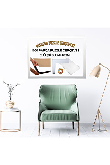 mixefor 1000 Piece Puzzle Frame Size 66cm X 48cm Front Surface Unbreakable Plexiglass Color White