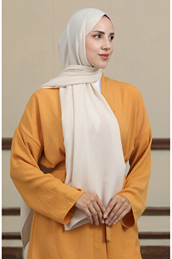 sefamerve Beige Bamboo Shawl - 90166-04 Model
