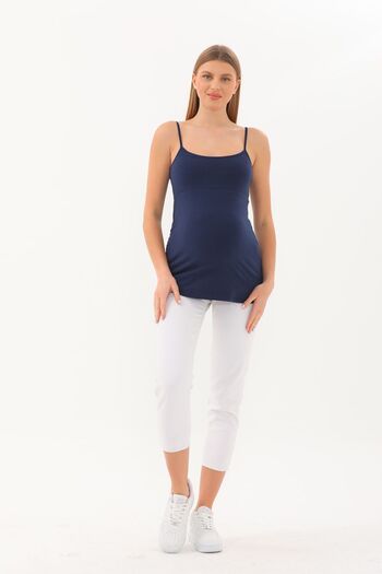 MEGHAN L.A Navy Blue Maternity & Maternity Strappy Cotton Fabric Undershirt