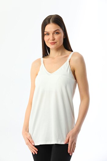 MEGHAN L.A Cream Maternity Flexible Soft Cotton Breastfeeding Undershirt