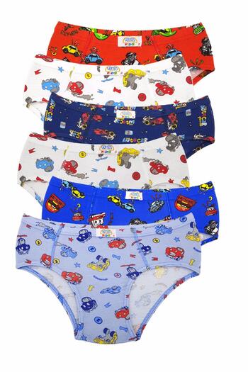 GÜMÜŞ Slip cu model imprimat Lycra pentru băiat 3090- 12 buc