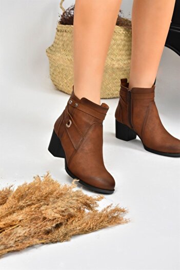 Fox Shoes Γυναικείες μπότες με μαύρισμα χοντρό τακούνι L674155009