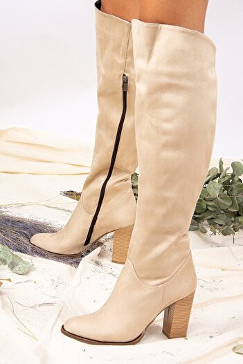 Fox Shoes Μπεζ Γυναικείες Μπότες A654018002