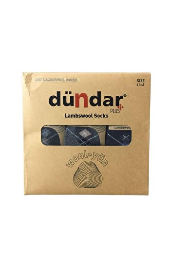 Dündar Erkek Plus Lambswool Yün Çorap 5909 - 12 Adet