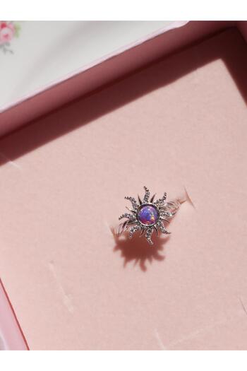 Reorah Collection Rapunzel Sun Opal Yüzük 925 Ayar Gümüş-Gümüş Kaplama