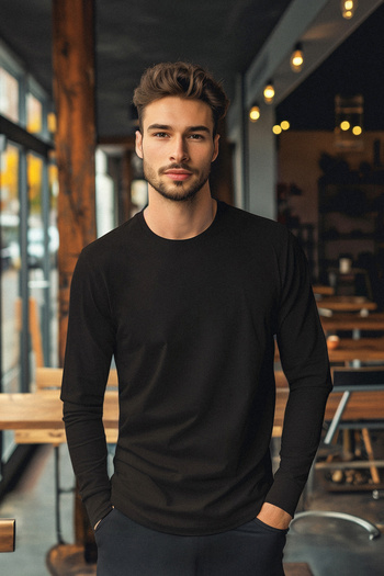 Trendyol Collection Black Slim Fit Cotton T-Shirt - Tmnaw25Ts00005