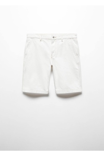 MANGO Man Pamuklu denim bermuda şort