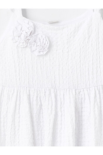 LC Waikiki LCW Kids Buxe Λευκό λουλουδάτο φόρεμα για κορίτσια