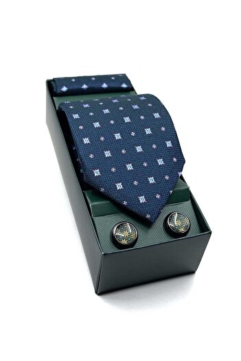 Kravatkolik Green Handkerchief Tie and Green Cufflinks Gift Set - Os563
