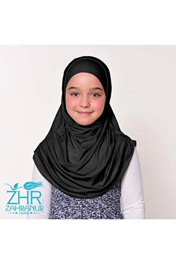 ZAHRANUR HİJAB Practical Shawl and Scarf Set for 6-10 Years Old Children (2 Pieces)