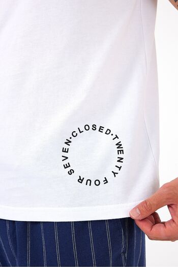 Soho Mood Λευκό T-Shirt Crew Neck - 100% βαμβάκι, με στάμπα