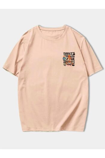 Mad&Calf Μπλουζάκι Unisex Today's Struggle με στάμπα Oversize Dusty Rose