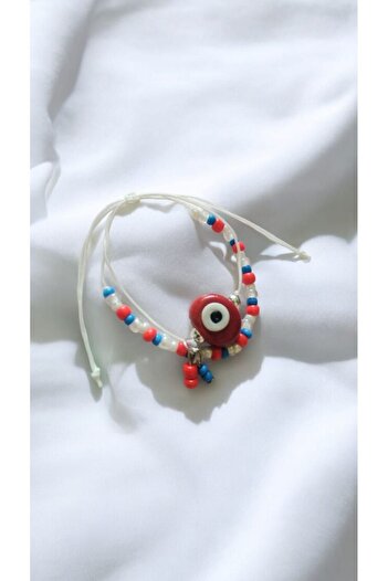 nasclaycollection Gift Friend Friend Bracelet Red Evil Eye Beaded Bracelet