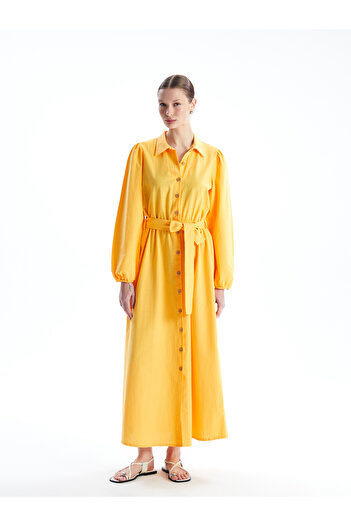 LC Waikiki Linen Look Women's Long Sleeve Shirt Dress - Mother and Daughter Combo