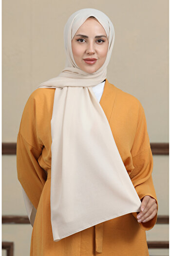 sefamerve Beige Bamboo Shawl - 90166-04 Model