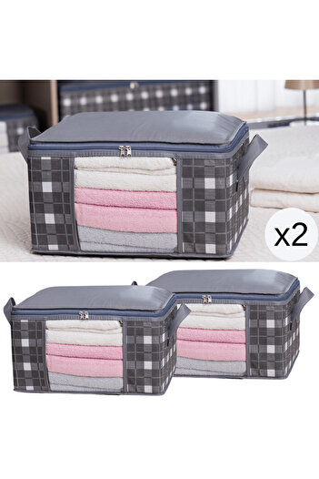 AYHANHOME 2 Pieces PlaiD PatterneD Small Size WinDow Organizer - unDer Base Closet Organizer 40X30X20cm