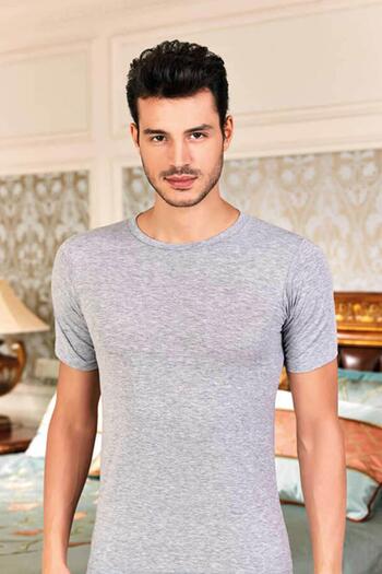 Berrak Men's Lycra Single Jersey Short Sleeve Crew Neck 3 Pack -1024