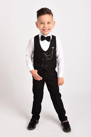 Merdia Boy's Tuxedo - Suit with Vest and Bow Tie