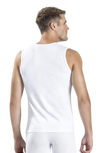 Jiber Men's V-Neck Zero Sleeve Cotton Undershirt Undershirt 123 - 12 Pieces