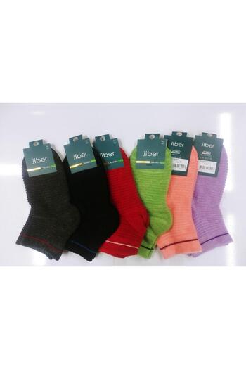 Jiber Women's Bamboo Reverse Towel Booties Socks 6950 - 6 Pieces