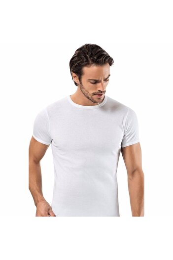 Erdem 1197 Model ribbed Men'S UnderShirt - 3-piece, Zero Collar