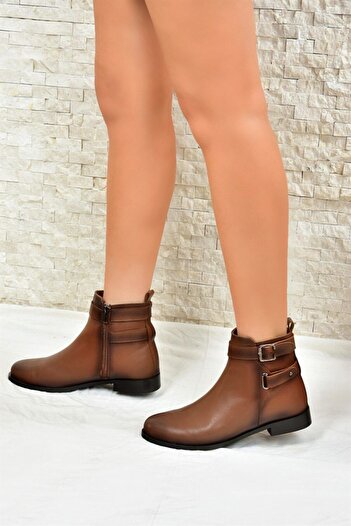 Fox Shoes Taba Alçak Topuklu Günlük Kadın Bot L252675209
