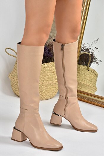Fox Shoes Bőrbőr, vastag sarkú női csizma L524600009