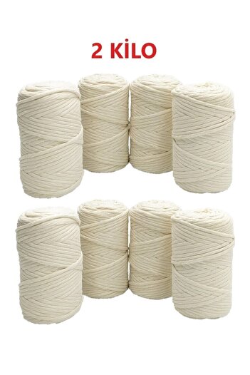 NLUX Εκρού 2 Kg Macrame Crawling Rope Cotton 3,0 / 3,5 mm