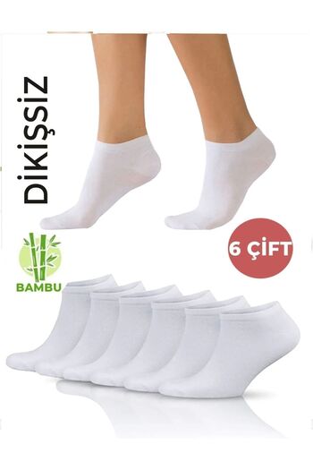 Socks Stations 6 Pack Bamboo Short Socks Bamboo White Sports Socks - Summer Socks White Anti-Sweat Bamboo Booties Socks -