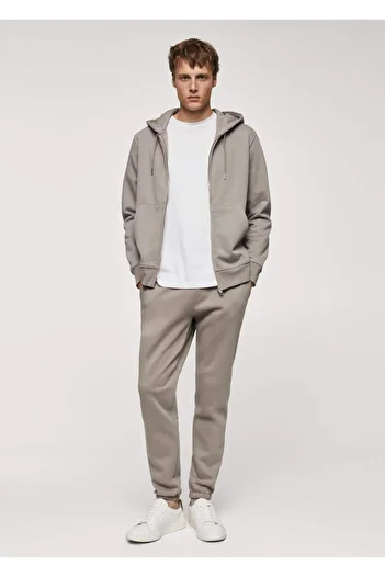 MANGO Man Cotton hooded with zipper