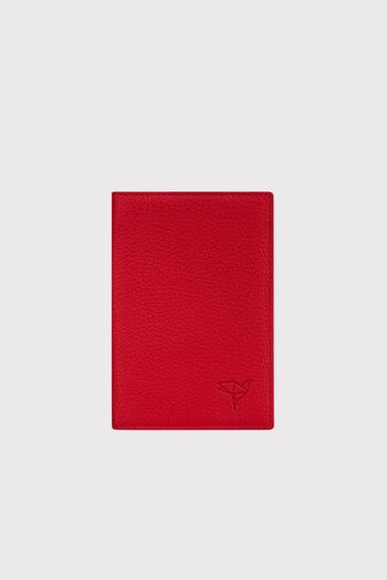 Garbalia Unisex Red Genuine leather Passport Case - with Card Holder Compartment