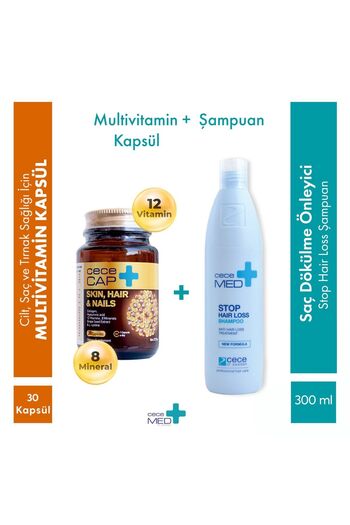 cece med 300 Ml Shampoo - Anti-Hair Loss, 30 Capsules Double Code