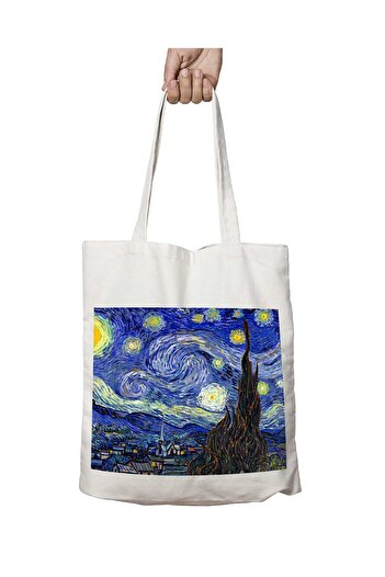 ART HEDİYE Vincent van Gogh Starry Night Printed - Μόνιμη και πλενόμενη τσάντα
