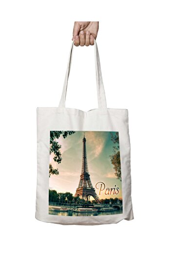 ART HEDİYE Παρίσι Eiffel Tower Patterned - Love Love Printed Washable Bag