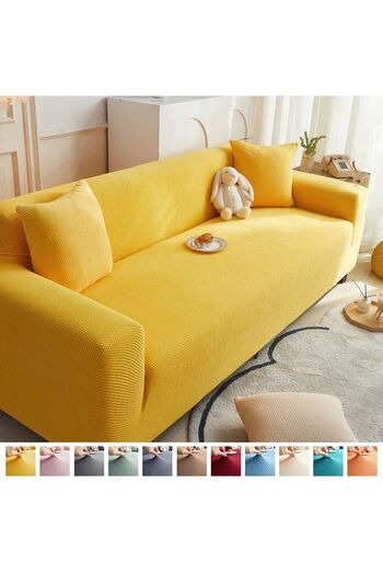 ÖZMAKAN Mustard Colored 3 Seater Sofa Cover - 1 Piece