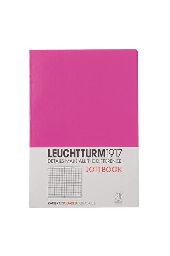 Leuchtturm1917 جوت بوك متوسط الحجم، مربعات، غطاء وردي