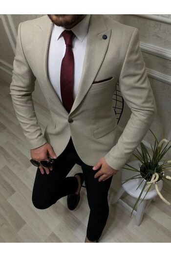 BENESSE Μπλέιζερ Slim Fit Μονό Μπουφάν