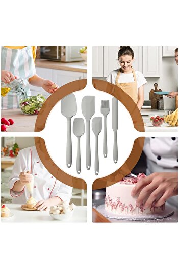 afifehome High Heat Resistant 6-Piece Silicone Spatula Set - Bpa Free Cooking Product