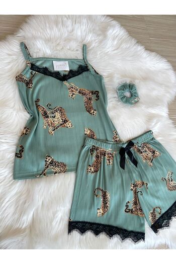 Pijamacs Pyžamový set zelených kraťasů se vzorem Pegasus