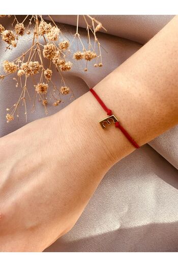 LUCKY ACCESSORIES Red Letter Lucky Bracelet Letter E