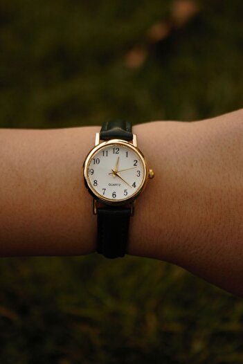 QUARTZ Marka Vintage Deri Kordon Yuvarlak Klasik Minimal Kol Saati