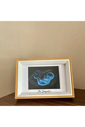 Tiny Desing Accessorıes my First Photo Written Children's memory Frame - Wooden