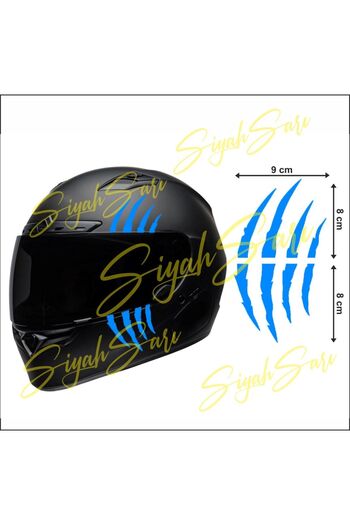 S&S HEDİYELİK EŞYA Cască de motor Monster Blue Claw Decal Sticker Autocolant Folie
