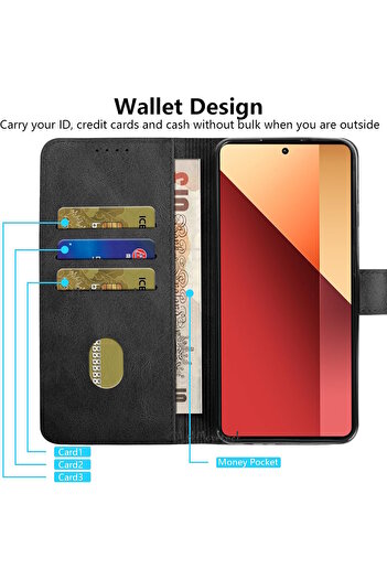 m.tk moveteck Samsung Galaxy A35 Case 360 Full Containers Leather Textured Flip Wallet Stand Cover with Business Card