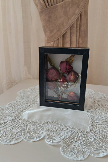 Verda Çerçeve 15x20x5 cm New Fashion Flower Memory Frame - Deep Rose Box