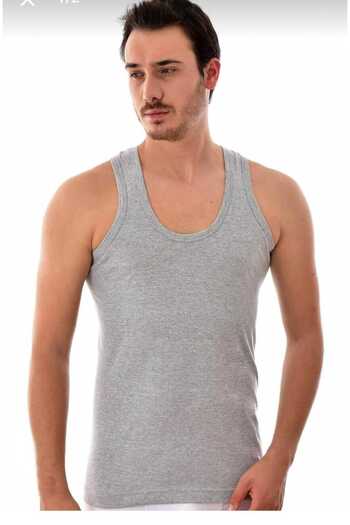 ayışığı Men's Black Rib Strap Sports Undershirt - Seher